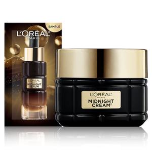 L'Oreal Paris Age Perfect Anti-Aging Midnight Cream, Face Moisturizer with Shea Butter to Reduce Wrinkles and Firm Skin, 1.7oz + Serum Sample