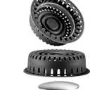 Bathtub Drain Hair Catcher, Shower Hair Drain Catcher Upgraded Protector with Silicone & Stainless Metal Designed for Pop-Up and Regular, Effective Without Slowing Drainage (Black)