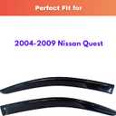 KPY Rain Guards Fit for 2004-2009 Nissan Quest, Out-Channel Window Visors Vent Wind Deflectors 2PC, Car Accessories for 04-09 Quest
