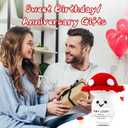 2 x Easter Gifts for Boyfriend Husband Him Her,to My Love Handmade Positive Crochet Mushroom Present, Wedding Anniversary Birthday Gifts for Women Men Wife Girlfriend