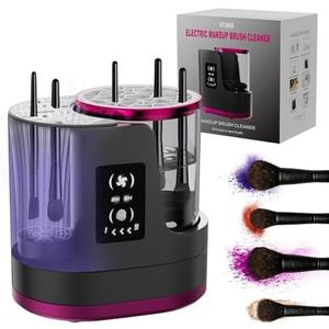 3 IN 1 Electric Makeup Brush Cleaner,Automatic Makeup Brush Cleaner with Makeup Brush Dryer,Portable USB Deep Cleaning for All Size Beauty Makeup Brush Set,Blush Brush (Grey)