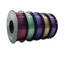 CHCKX 10 Pack Silk Tri-Color PLA Filament Bundle, 1kg Spool(2.2lbs)
