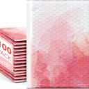 Fuxury Bubble Mailers 6x10" Pink Watercolor Padded Envelopes 100 Pack Usable Size 6x9" Bubble Envelopes Strong Adhesion Padded Mailers Thick Waterproof Shipping Envelops for Mailing Jewelry Makeup #0