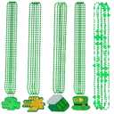 Labrostar 20Pcs St Patricks Day Accessories St Patricks Day Decorations Shamrock Green Day Beaded Necklace for Irish Party Decor Supplies