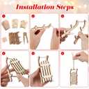 Tofficu 9pcs Miniature Wooden Sleighs Model Christmas Sled Ornaments Miniature Unfinished Wooden Sleighs Model Unfinished Santa Sleigh DIY Crafts Tabletop Wood Sleighs Ornament for Christmas Decor