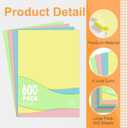 Colored Copy Paper 8.5x11 Inches, 600-Sheets Letter Size Pastel Colored Paper Assorted Colors Printer Paper for Printing, Arts & Crafts, School Projects and Office Use