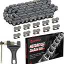 GREHUA 420 Mini Bike Rear Drive Chain 90 Link & Breaker Compatible with Coleman Powersports CT200U BT200X CT200U-EX Baja Warrior Massimo MB200 TrailMaster Predator 212cc 196cc Minibike Parts