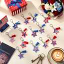 Landical 50 Pcs 250th Anniversary Keychains Bulk American Flag 4th of July Party Favors 250th Patriotic Souvenir Accessories USA Flag Gifts for Independence Memorial Day Veterans Day Gifts