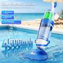 Cordless Pool Vacuum for Inground & Above Ground Pools: 23.8 GPM Powerful Stable Suction, Telescopic Pole up to 90.6", 60-Min Runtime, Extra-Large Filter & Rechargeable Pool Cleaner for Spas/Hot Tubs