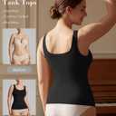 KIKIMINK Womens Shapewear Tank Top Tummy Control - Seamless Compression Tanks for Women - Slimming Body Shaper Undershirt (Black, L)