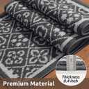 AMOAMI Kitchen Mats for Floor, Absorbent Kitchen Rugs Non Slip Washable Kitchen Mat, Durable Polypropylene Kitchen Runner Rug TPR Backed, Floral Kitchen Floor Mat Front of Sink 20"x32" Dark Grey