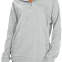 Women's Half Zip Sweatshirts Casual Long Sleeve Fleece Oversized Quarter Zip Pullover Tops With Pockets S
