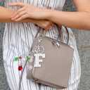 2 x Initial Letter Keychains for Women Cute Star Heart Strawberry Car Keychain for Wallet Backpack Bag