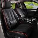 Coverado Car Seat Covers Full Set, Seat Covers for Cars, Black Car Seat Protector Waterproof, Nappa Leather Car Seat Cushion, Car Seat Covers Front Seats and Back Fit for Most Cars