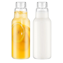 34 Oz Glass Juice Bottles with Lids, Glass Bottles, BPA Free, Borosilicate Glass for Juicing, Smoothies, Infused Water, Beverage Storage, Shaker Bottles (2 Pack)