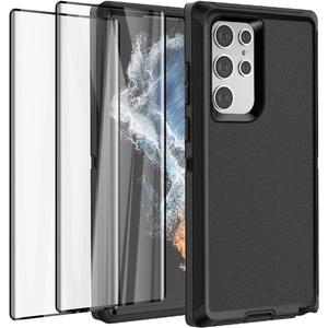 AICase for Galaxy S22 Ultra Case with Screen Protector, Drop Protection Rugged Shockproof/Dustproof 3 Layers Rugged Durable Case for Samsung Galaxy S22 Ultra 6.8 Inch (Black)