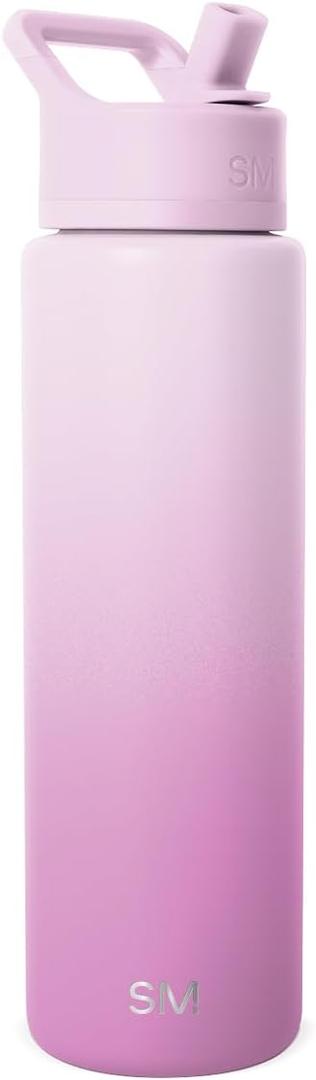 Simple Modern Water Bottle with Straw Lid | Vacuum Insulated Stainless Steel Metal Thermos | Reusable Leak Proof BPA-Free Flask for Sports Gym | Summit Collection | 30oz, Violet Dreams