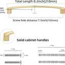 6 Pack 7.5 Inch Brushed Brass Kitchen Cabinet Handles