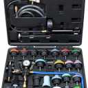 JoyFans Coolant Pressure Tester Kit, Cooling System Coolant Vacuum Refill Kit Automotive Tools Works on Radiator Leak Test & Coolant Fill Purge Service for Cars Trucks Airlift (20"x18"x4", Black Suitcase)
