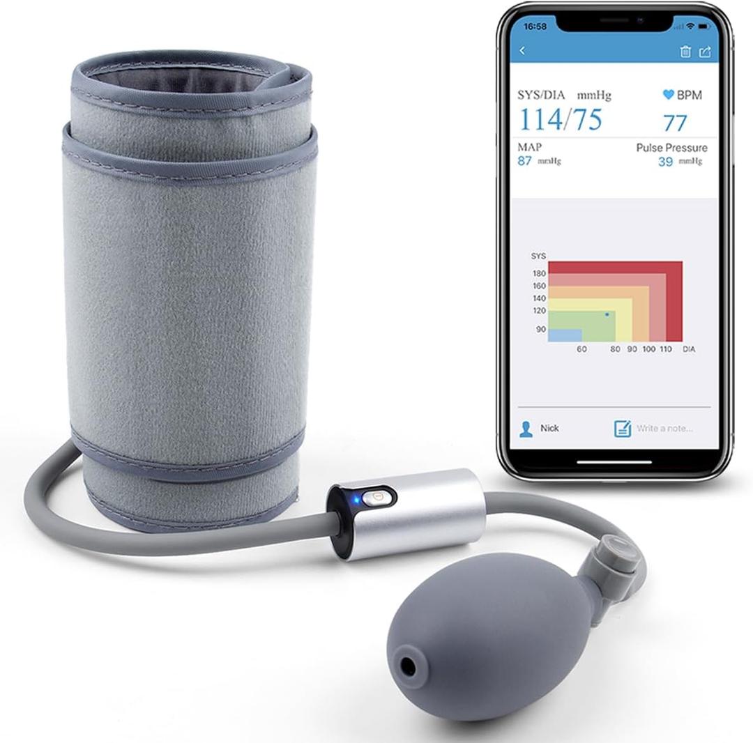 Bluetooth Blood Pressure Monitor for Home Use, Rechargeable Blood Pressure Machine, Adjustable Large Cuff, Free App Enabled for iOS & Android