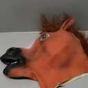 Creepy Party Horse Head Mask - Animal Halloween Costume for Parties, Cosplay, Photo Booth Props, And Pranks - Funny Gag Gift for Adults, Brown