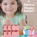 Crethinkaty 1 Pieces Rabbit Silicone Chocolate Moulds 6 Cavity Bunny Head Shapes Easter Molds for DIY Chocolate,Candy,Jelly