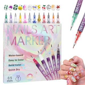 11 Colors Nail Art Pens Set: Fine Tip 0.5mm Quick-Dry Nail Art Markers for DIY Nail Designs & Nail Painting, Ideal Gift for Women & Girls, Great for Home Salon & Beginners