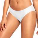 Tempt Me Women Strappy Bikini Bottom Full Coverage Bathing Suit Bottoms Swimsuit Bottom (Solid White, M)
