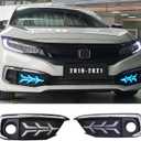 DRL LED Front Fog Lamp for Honda Civic 2019-2021 Daytime Running Light Waterproof Fog 1 Pair