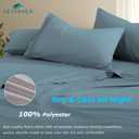 Deep Pocket Twin Fitted Sheet - Fits Mattresses Up to 21" Thick - 3 Piece Bed Sheets - Moisture Wicking, Cooling & Soft Fitted Sheet & Pillow Cases (Light Blue)