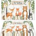 50 Pieces Paper Placemats for Woodland Baby Shower, 11"x17" Forest Animals Disposable Table Place Mats, Woodland Animals Baby Shower Decorations