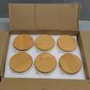 ZOUTOG Ceramic Succulent Pots,3.6 Inch Plant Pots,Succulent Planters with Drainage Hole & Bamboo Tray for Indoor Plants,White Small Flower Planters for Home,Office,Desk (6 Pack)