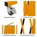 GYMTIME Industrial Expandable Metal Barricade, 11 FT, 47 inch high, Yellow and Black, Upgraded, Portable Safety Barrier with Casters, Flexible Fence Mobile Barrier Gate, Adjustable Traffic Fence