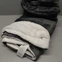 Bedsure GentleSoft Sherpa Fleece Blanket Queen Size for Bed, Non-Heated, Thick and Warm Throw for Women and Men, Soft Fuzzy Plush Queen Blanket for Winter, Charcoal, 90x90 Inches