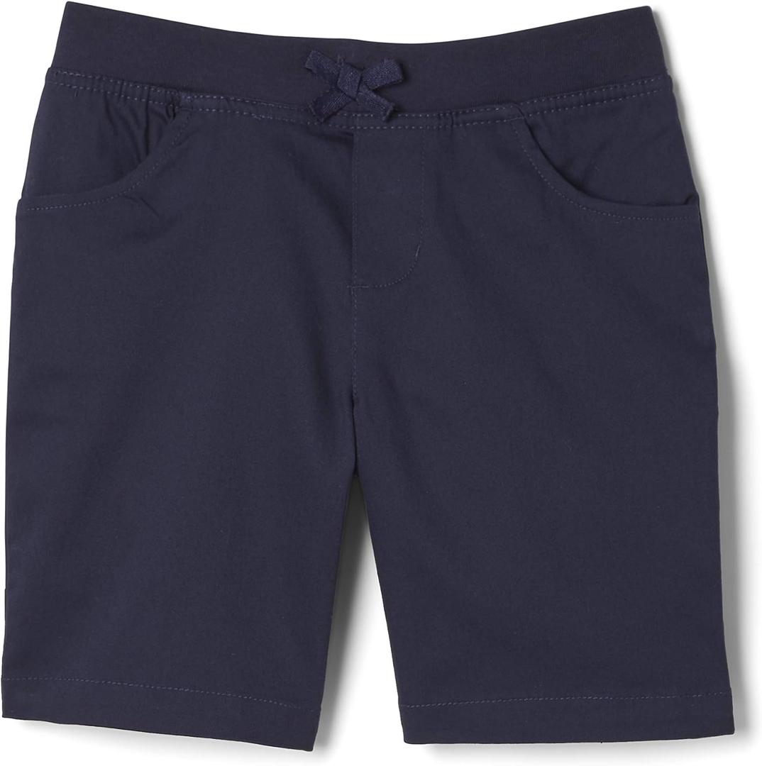 French Toast Girls Pull-On Cotton Twill Shorts with Pockets (Size 12, Navy)