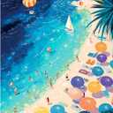 Jigsaw Puzzles for Adults 1000 Pieces, Challenging Unique Shaped Puzzle for Game Night Family Home Decor, 20x27 Inches, Vacation Relax Beach Blue Sea Puzzles