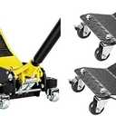 VEVOR 3 Ton Low Profile, Aluminum and Steel Racing Floor Jack + Car Wheel Dolly 3000 lbs Car Moving Dolly