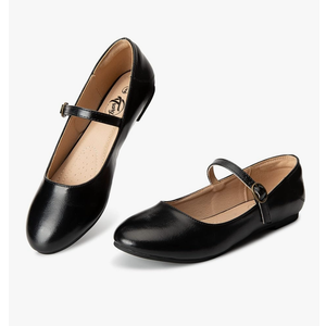 Trary Mary Jane Ballet Flats, Black Flats for Women, Ankle Strap Dressy Comfortable Flats Size 8