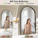 Arch Mirror for Bathroom Sink, 30"x48" Black Frame Mirror for Wall Mounted, Bathroom Vanity Mirror with HD Tempered Glass, Bedroom, Farmhouse, Living Room, Entry Way, Vanity, Restroom