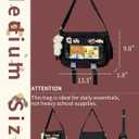 Ita Bag Japanese Messenger Bags Kawaii Crossbody Bag Anime Purse With Cute Pins Y2k For Women Men (Black)