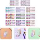 Didiseaon 11 Sheets Waterproof Rainbow Gradient Glitter Toenail Stickers Full Nail Wraps for Summer Pool and Beach for Nail Art Decor