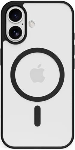 ALYMIYA Strong Magnetic for iPhone 16 Case Clear, Compatible with Magsafe, Slim Protective Cover, Yellowing Resistant, Hard Bumper Shockproof Phone Case for iPhone 16 Cover 6.1 inch, Black