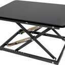 Standing Desk Converter Height Adjustable Stand Up Desk Riser - Supports 300 lbs, Fully Assembled Monitor/Laptop Riser Workstation, Black.
