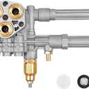 AR43361, 43361 Complete Pump Head with Unloader & Installed Thermal Relief Valve, for Annovi Reverberi Pressure Washer Pump Head Replacement Kit SRMW2.3G28 & SRMW2.4G28