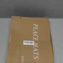 SLKQG Black Linen-Look Placemats Set of 8, Heat Resistant & Machine Washable Double-Layered Cloth Placemats for Dining Table, Indoor/Outdoor Use, Non-Slip Kitchen Table Mats (8, Black)