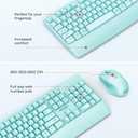 MEETION Wireless Keyboard and Mouse, Full-Sized Cordless Keyboard with Wrist Rest, 3 DPI Adjustable Mouse, 2.4GHz USB-A Receiver, Computer Keyboard for PC/Computer/Laptop/Windows/Mac, Blue