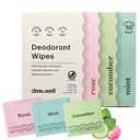Dew Well Deodorant Wipes - On-the-Go Travel Deodorant - Fresh Mint, Rose & Cucumber Scents Body Wipes for Women - Aluminum, Paraben & Sulfate Free Mini Toiletries - 50 Count, Mint/Rose/Cucumber