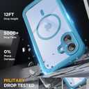 Miracase for iPhone 17 Case 6.3'', Full-Body Military Grade Drop Protection Outdoor Phone case with Built-in Glass Screen &Camera Control,Easy Installation,No Gap,Compatible with MagSafe,Blue