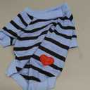 Pet Dog Striped T-Shirt Dogs Cats Cotton Vest Spring Summer Pet Apparel Tee Shirt Suitable for Small and Medium Large Pets French Bulldog Bichon (Blue), M