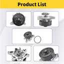 AW9376 Automotive Engine Water Pump Compatible with 1998-2002 Chevrolet Prizm, 2003-2008 Pontiac Vibe, Toyota Celica/Corolla/Matrix / MR2, Engine L4 1.8L